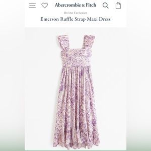 NWT Emerson Ruffle Strap Maxi Dress in Purple from Abercrombie
